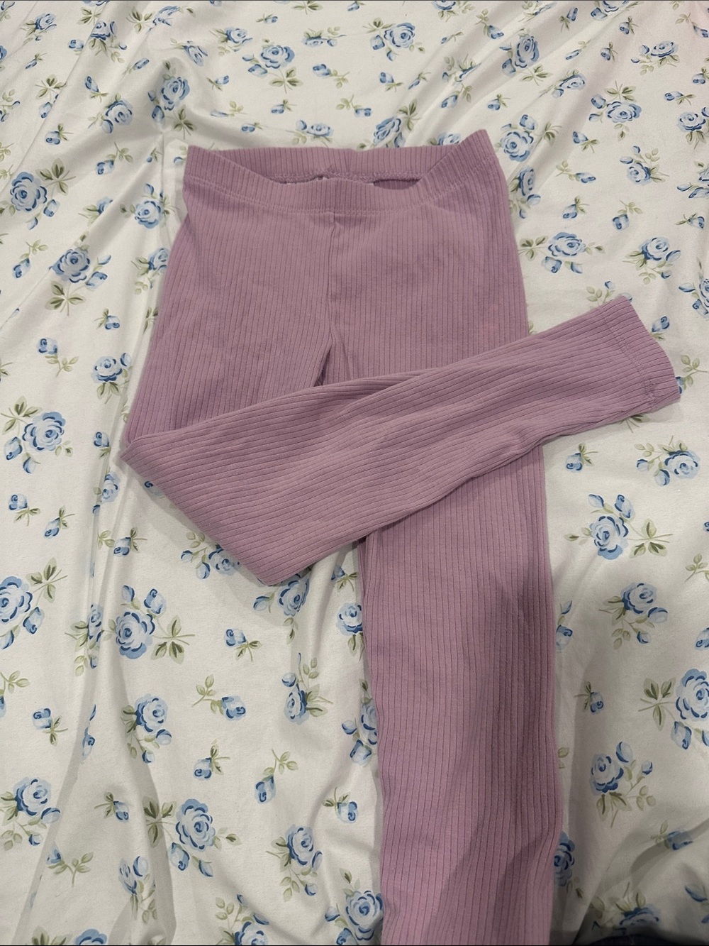 Ribbed High-Waist Knit Leggings - Mauve Pink